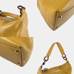 Chanel Beige Caviar Skin Leather Hobo Bag