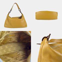 Chanel Beige Caviar Skin Leather Hobo Bag