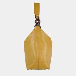 Chanel Beige Caviar Skin Leather Hobo Bag