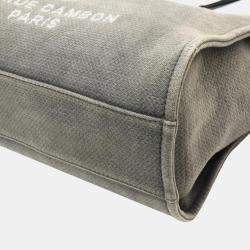 Chanel Gray/Black Canvas Deauville Line Medium Chain Tote Bag