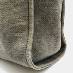 Chanel Gray/Black Canvas Deauville Line Medium Chain Tote Bag