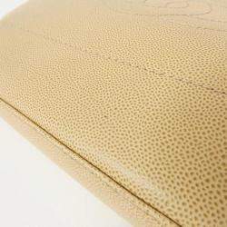 Pre Owned Chanel Beige Caviar Leather Handbag