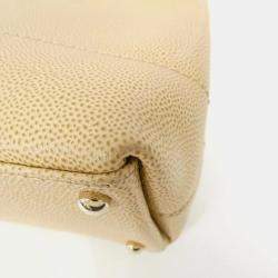 Pre Owned Chanel Beige Caviar Leather Handbag
