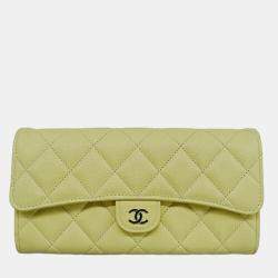  Chanel Matelasse Caviar Leather Long Classic Flap Coco Mark Wallet