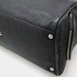 Chanel Black Matelasse Leather Coco Mark Boston Travel Bag