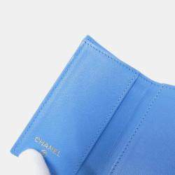 Chanel Blue Lambskin Leather CC Wallet