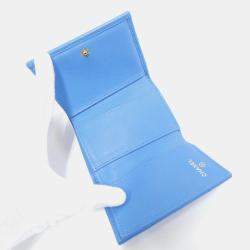 Chanel Blue Lambskin Leather CC Wallet