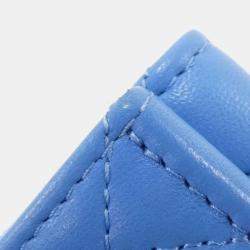 Chanel Blue Lambskin Leather CC Wallet