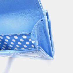 Chanel Blue Lambskin Leather CC Wallet