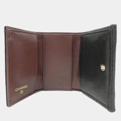 Chanel Black Caviar Leather Small Timeless Classic Flap Wallet