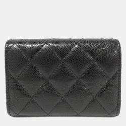 Chanel Black Caviar Leather Small Timeless Classic Flap Wallet