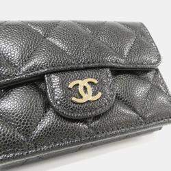 Chanel Black Caviar Leather Small Timeless Classic Flap Wallet