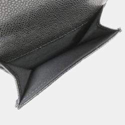 Chanel Black Caviar Leather Small Timeless Classic Flap Wallet