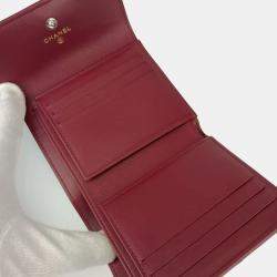 Chanel Bordeaux Matelasse Lambskin Tri-Fold 19 Wallet