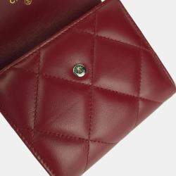 Chanel Bordeaux Matelasse Lambskin Tri-Fold 19 Wallet