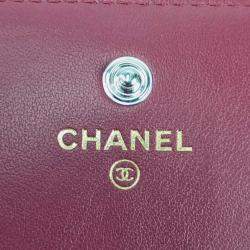 Chanel Bordeaux Matelasse Lambskin Tri-Fold 19 Wallet