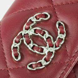 Chanel Bordeaux Matelasse Lambskin Tri-Fold 19 Wallet
