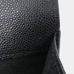 Chanel Black Granined Calf leather Timeless Classic Line Wallet