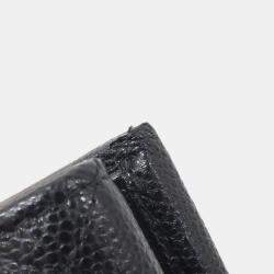 Chanel Black Granined Calf leather Timeless Classic Line Wallet
