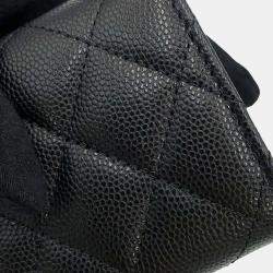 Chanel Black Caviar Skin Small Tri-Fold Coco Mark Flap Wallet