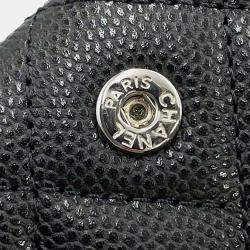 Chanel Black Caviar Skin Small Tri-Fold Coco Mark Flap Wallet