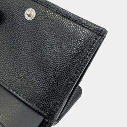 Chanel Black Caviar Skin Small Tri-Fold Coco Mark Flap Wallet