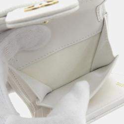 Chanel White Matelasse Caviar Skin Small Coco Mark Tri-Fold Wallet