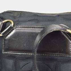 Pre Owned Chanel Black Jacquard Nylon Travel Line Shoulder Bag