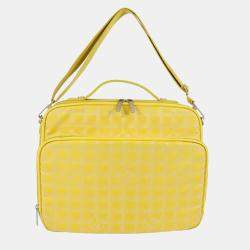 Chanel Yellow Jacquard Nylon Travel Line Business Bag