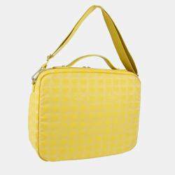 Chanel Yellow Jacquard Nylon Travel Line Business Bag