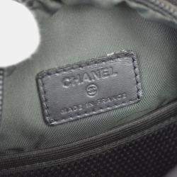 Pre Owned Chanel Black Green Nylon Sport Line Crossbody Bag