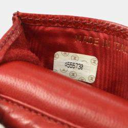 Pre Owned Chanel Red Caviar Leather Timeless Phone Case