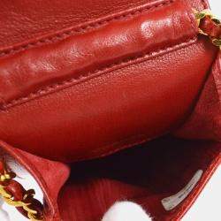 Pre Owned Chanel Red Caviar Leather Timeless Phone Case