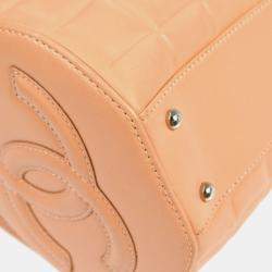 Chanel Pink Lambskin Choco Bar Cylindrical Handbag