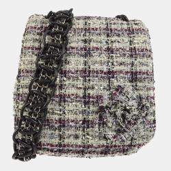 Chanel Multicolor Tweed Camellia Shoulder Bag