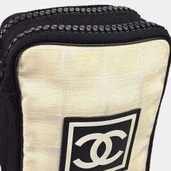 Chanel Beige/Black Nylon Travel Sport Line Shoulder Bag