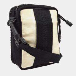 Chanel Beige/Black Nylon Travel Sport Line Shoulder Bag