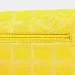 Chanel Yellow Jacquard Nylon Travel Line Wallet on Chain 