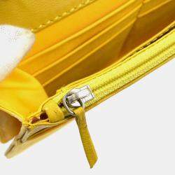 Chanel Yellow Jacquard Nylon Travel Line Wallet on Chain 