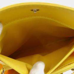 Chanel Yellow Jacquard Nylon Travel Line Wallet on Chain 