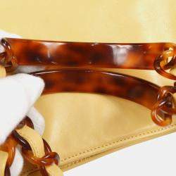 Chanel Beige Lambskin Plastic Chain Tote Bag