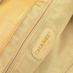 Chanel Beige Lambskin Plastic Chain Tote Bag