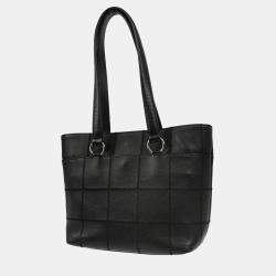 Pre Owned Chanel Black Leather Choco Bar Tote Bag