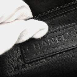 Pre Owned Chanel Black Leather Choco Bar Tote Bag