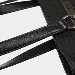 Pre Owned Chanel Black Leather Choco Bar Tote Bag