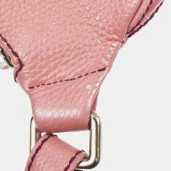 Pre Owned Chanel Pink Leather Fringe Shoulder Bag