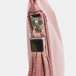 Pre Owned Chanel Pink Leather Fringe Shoulder Bag