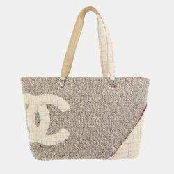 Chanel Pink Tweed Cambon Ligne Tote Bag
