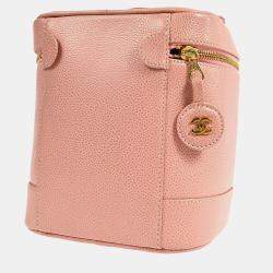 Chanel Pink Caviar Learher Timeless Vanity Shoulder Bag