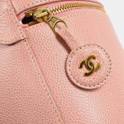Chanel Pink Caviar Learher Timeless Vanity Shoulder Bag